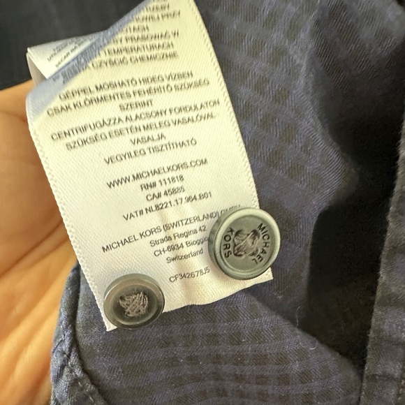 Michael Kors Blue Plaid Slim Fit Men’s Button down Small - Picture 5 of 10